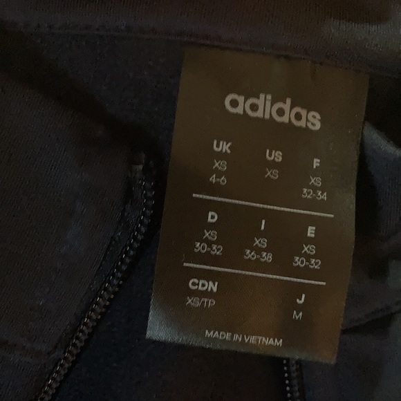 Adidas  Track Jacket New without tags size x-small Dark navy Blue - Picture 2 of 2